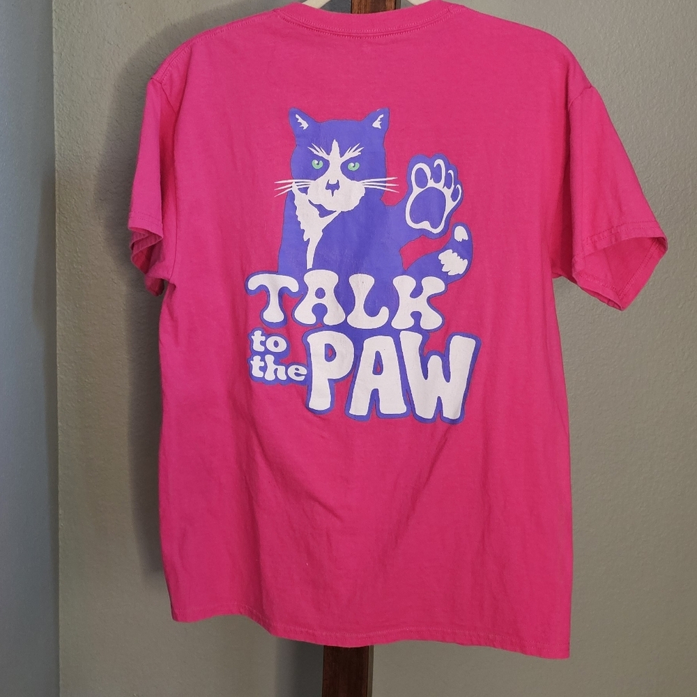 Pink Cat Graphic T-Shirt Size Medium